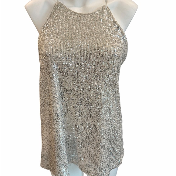 Banana Republic Silver Sequin Halter Top - Picture 5 of 9